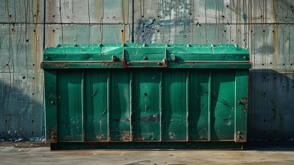 green residential dumpster
